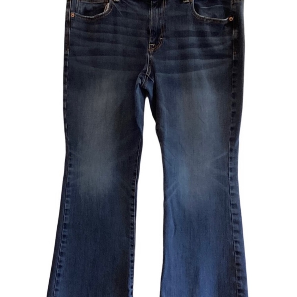 American Eagle Outfitters Super Stretch Wide Leg Kick Boot Cut Women Jeans 14 S